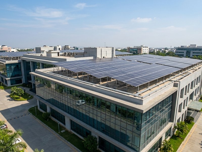 Rooftop solar on a commercial building
